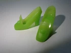 Vintage Barbie Doll Lime Green Pilgrim Heels Shoes VERY NICE