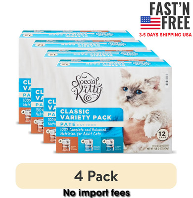 (4 pack) Special Kitty Classic Variety Pack Pate Cat Food, 13 oz Cans (12 Pack)