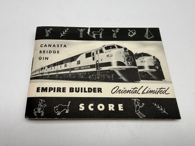 NOS Great Northern Railway Empire Builder Oriental Limited Gin Bridge Score Pad