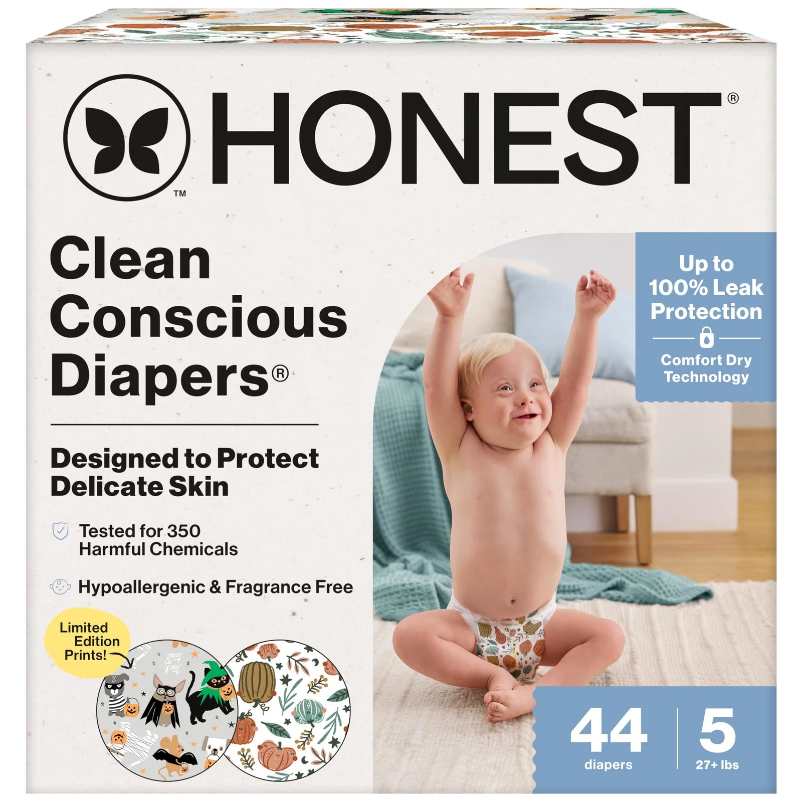 Honest Co. Clean Conscious Diapers Size 5 (27+ lbs) 44-ct Leakproof