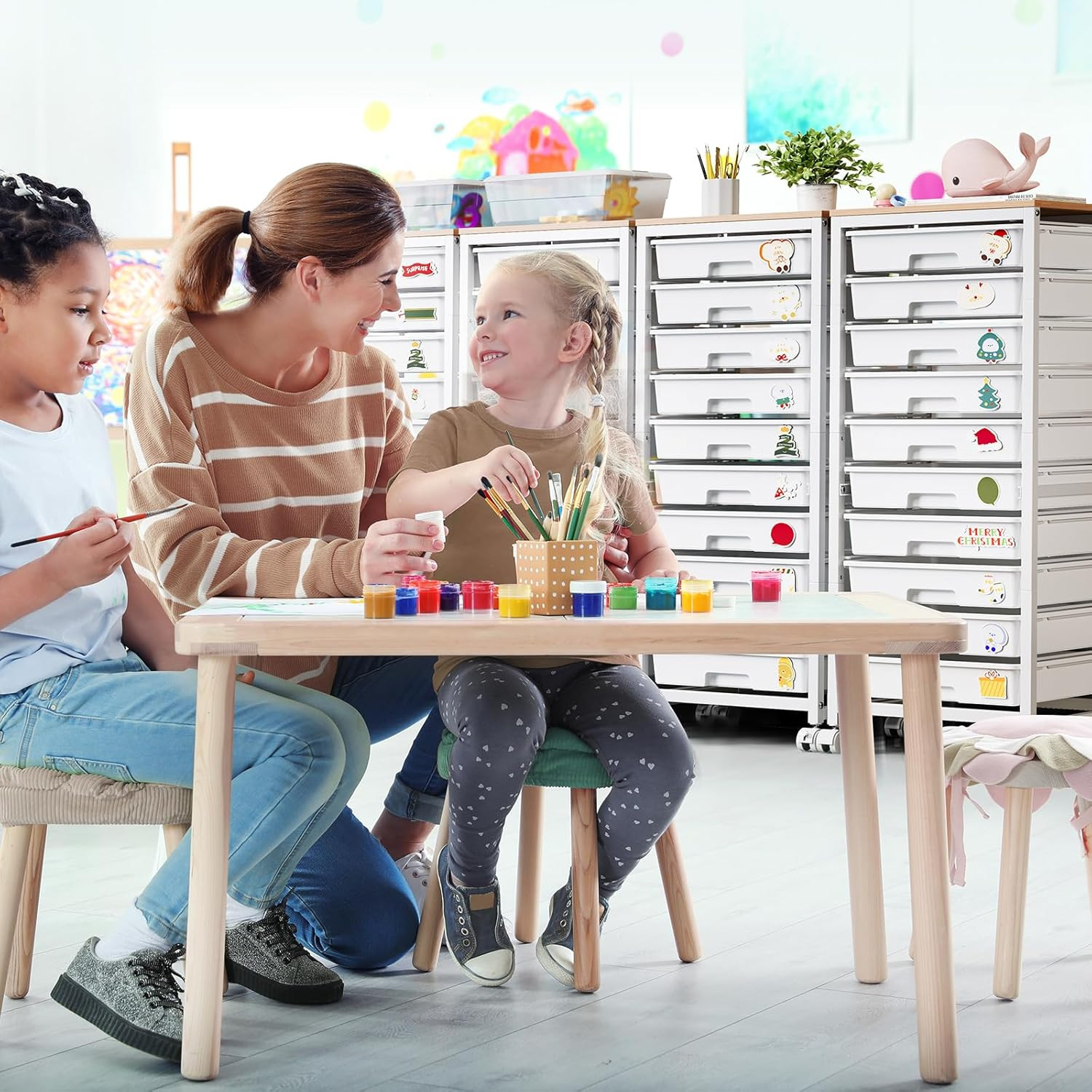 Rolling Cart with Drawers,10 Drawer Rolling Cart,Storage Cart with Wheels,Utilit