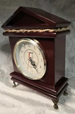 Cherry Wood Clock Mantel Desk Pomtrex Vintage Analog Footed Gold Trim 10 in....