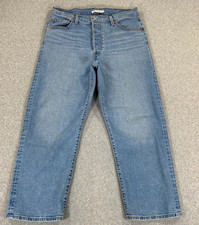 Levi's Ribcage Straight Ankle Women's Jean Blue Denim Size 32 34x27 Button Fly
