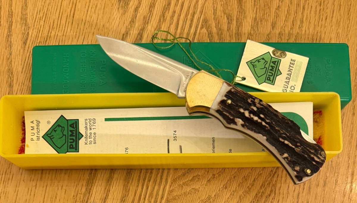 VINTAGE 1980 PUMA 745 4 STAR STAG KNIFE NEVER USED IN BOX D11 | eBay