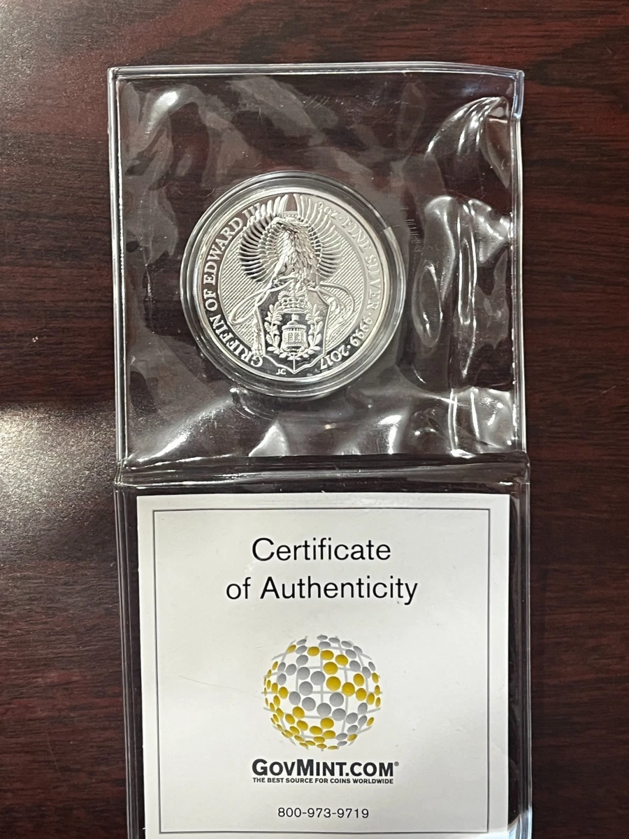 UK Queen's Beast 2017 Silver Bullion Coins 2 oz Precious Metal