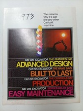 Vintage CAT Caterpillar 225 Excavator Advertising Brochure 1973