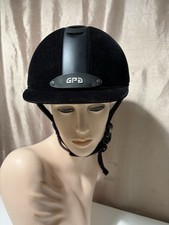 GPA Titanium Equestrian Black Velvet Professional Riding Helmet Preowned Size 9