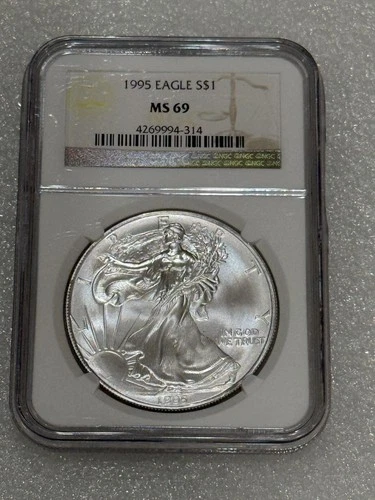1995 Silver Eagle  NGC MS 69 Brown Label ~ PRISTINE ~ NO SPOTS  (314)