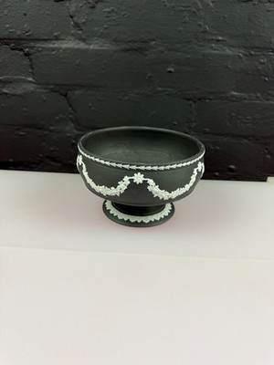 Wedgwood Basalt schwarz Jaspis Ware Fuß Sockel Schüssel 6'' breit