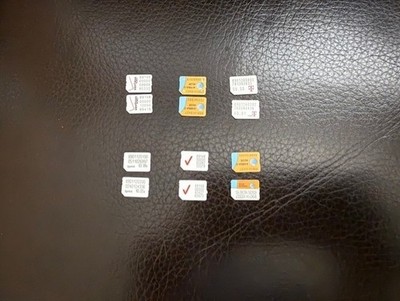 Set of (2) Nano Sim Card Byspass Activation screen Apple iPhone (Iphone 5-13)