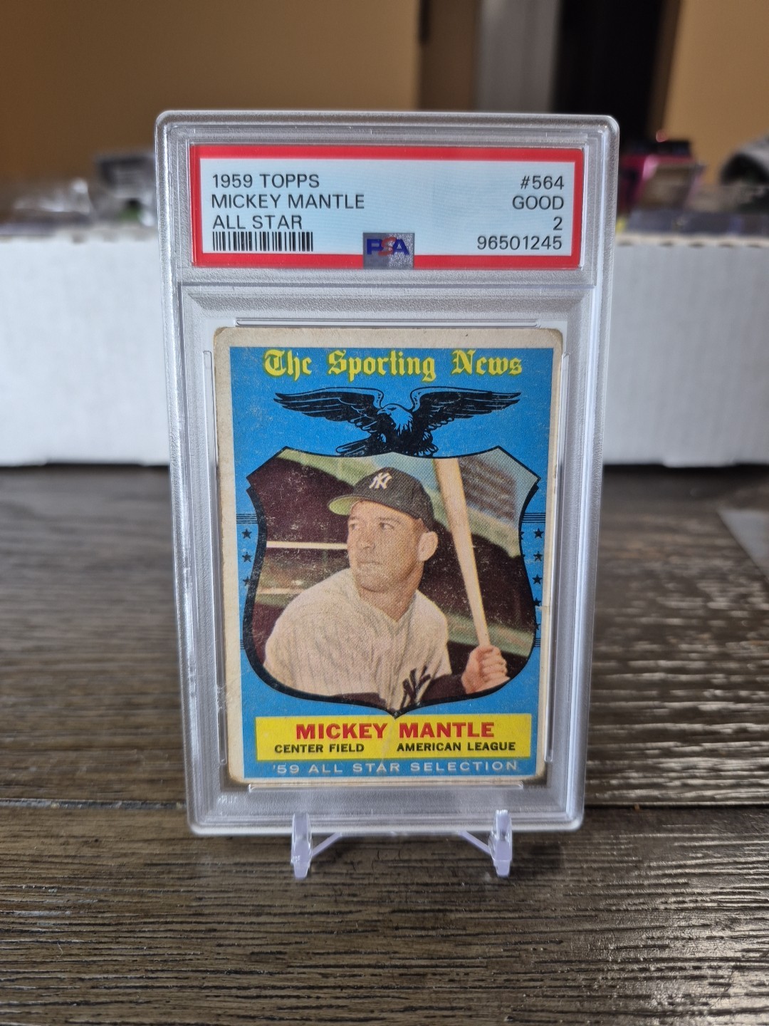 1959 Topps All Star #564 Mickey Mantle New York Yankees PSA 2