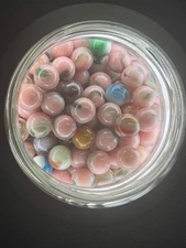 10x 5/8" Jabo Classics Marbles Lot Pink, Mixed Colors Fenton UV Reactive