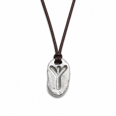 Algiz Rune Pendant ᛉ [RAW FINISH] ᛉ Pewter Talisman for Protection & Awareness