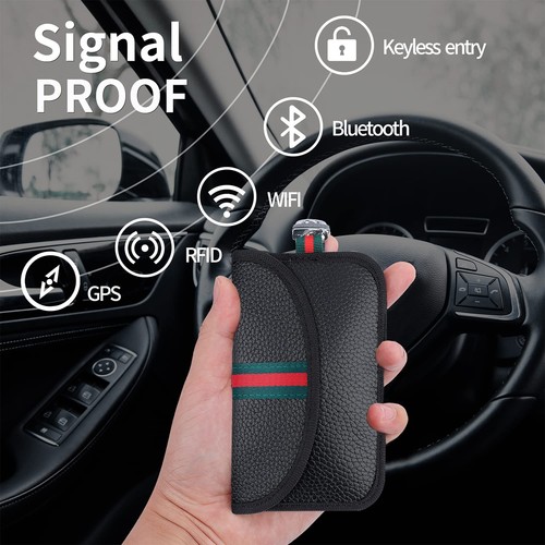2x Autoschlüssel Tasche Keyless Go Tasche Datenschutz Schutz RFID Funk Blocker - Bild 2 von 15