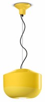 Pendelleuchte Keramik Rund D: 35 Cm H: Max. 148 Cm Gelb E27 Retro HäNgelampe