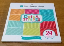 ECHO PARK "DOTS & STRIPES" 8X8 - BRIGHTS    (24 SHEETS)