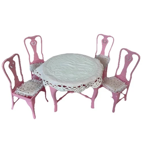 Vintage Barbie Dining Room Table 1987 And Set Of 4 Chairs 1984