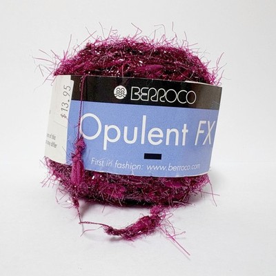 berroco opulent fx yarn 103yd raspberry 7815 . metallic sparkle slub cocoon yarn