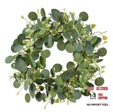Green Eucalyptus Wreaths 12'' Artificial Spring Summer Eucalyptus Green 1pcs
