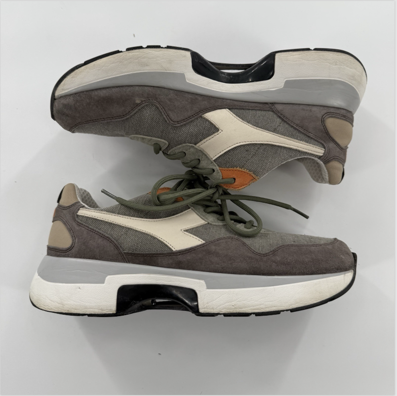 Diadora 1990 Shoes Mens Size 9.5 Gray Beige Suede Mesh Retro 