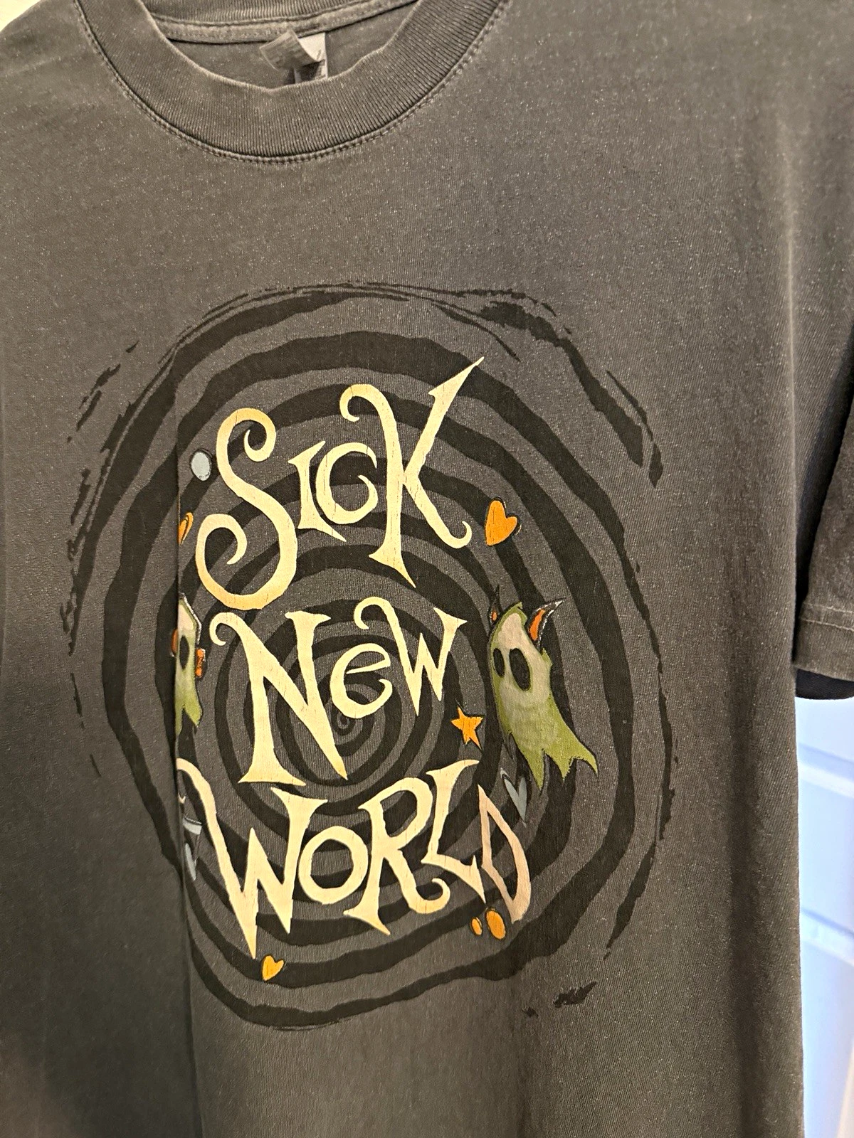 Sick New World 2026 Collection Men’s L Gray Crewneck Band Graphic Tee image 1