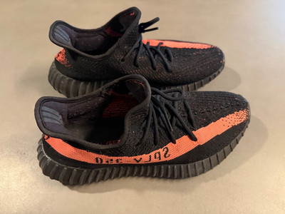 orange red stripe adidas yeezy boost v2 black by9612 mens 10 nice