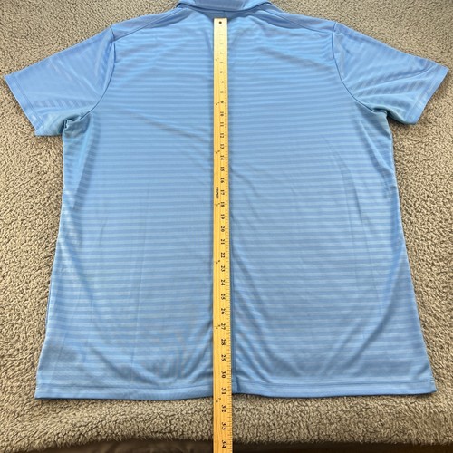 Nike Golf Polo Shirt Mens 2XL XXL Blue Stripe Dry Embossed Regular-Fit Dri-Fit - Picture 10 of 12