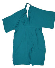 ASOS Curve Womens New with Tags Blue Teal V Neck Short Sleeve Tie Waist Dress 22