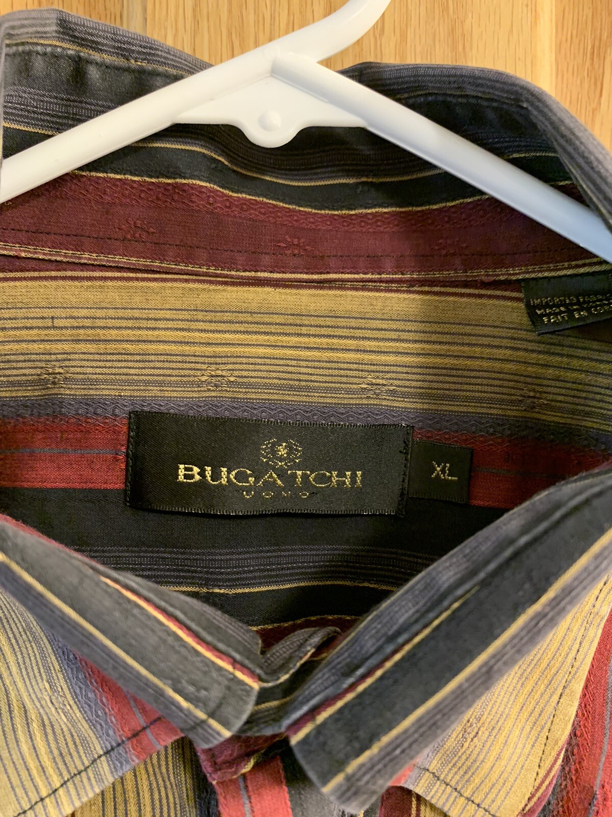 1990’s Bugatchi Multi-Color Button Down Striped L… - image 3