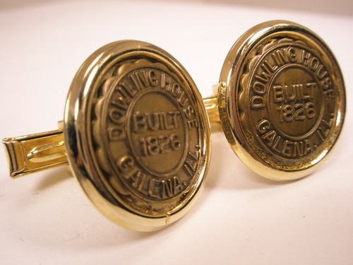 Dowling House Galena Illinois Travel Souvenir Vintage Cuff Links - Picture 6 of 7