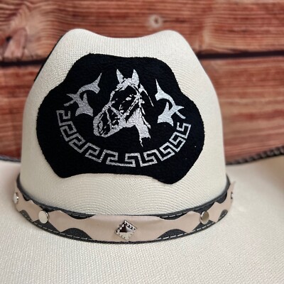 Equestrian riding hats 2 white and black Shupperd’s tack shop w/ hexagonal trunk 2nd Round Equestrian main image 4