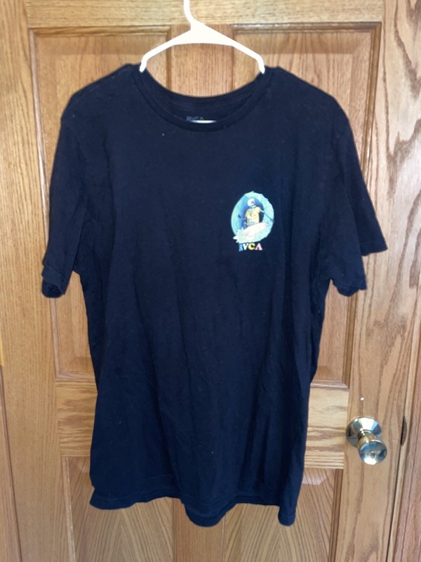 Rvca Men's graphic T-shirt Ron Jon's Surf shop Skeleton Surfing XL