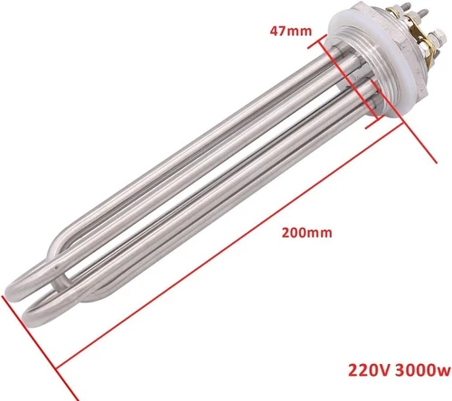 3KW-12KW Edelstahl Heizstab 220V 380V 1 1/2" AG Heizelement Heizpatrone Puffer - Bild 11 von 17