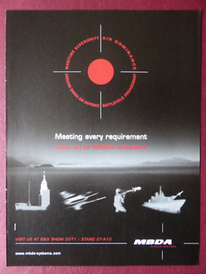 2/2011 PUB MBDA MISSILE SYSTEMS IDEX ORIGINAL ANZEIGE
