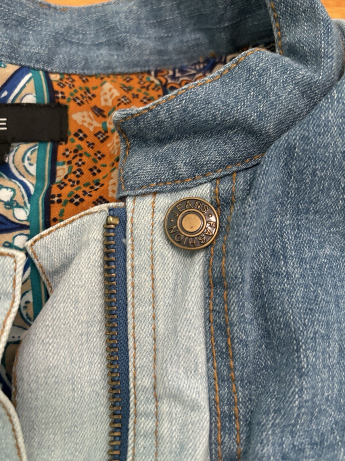 Fate  Patchwork Denim Jean Coat With Detachable F… - image 14