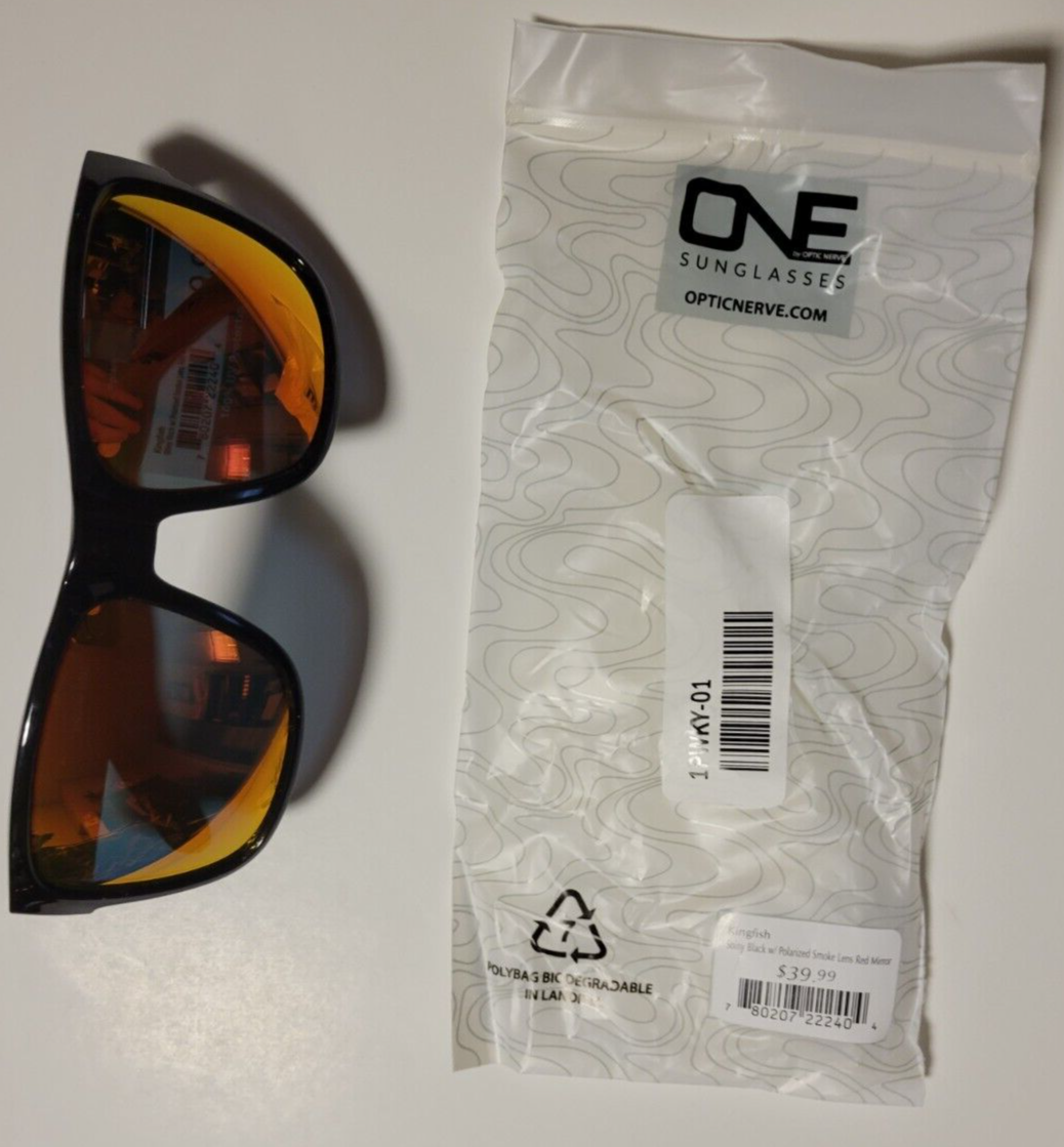 kenta ONE Optic Nerve Kingfish Sunglasses Polarized Smoke Lens Red