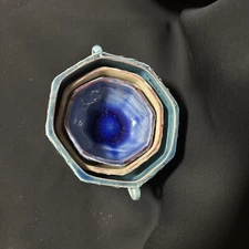 Nesting Measuring Bowls Cups Set of 3 Piece-Floral ceramic crackle glaze raised