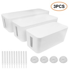 Cable Management Box Organizer Power Strip Cord Surge Protector Cover Hider Box