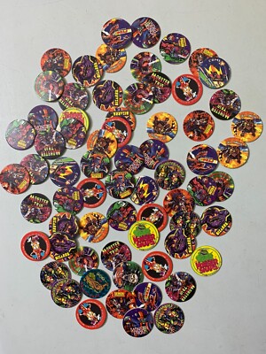 VTG POGS Stack N Smack 1990s Assorted Milk Caps Slammers