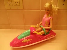HTF Barbie Camping Fun Jet Ski Water Ride and Life Vest Jacket 