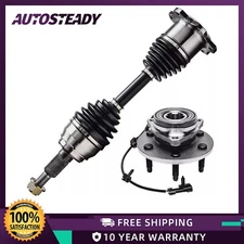 4WD Front CV Axle Shaft & Wheel Bearing Hub for Chevy Silverado GMC Sierra 1500