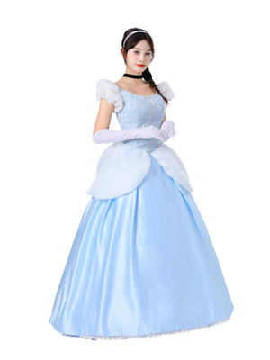 Cinderella Aschenputtel Disney Cosplay Kostüm Abend-kleid Lang Pearl