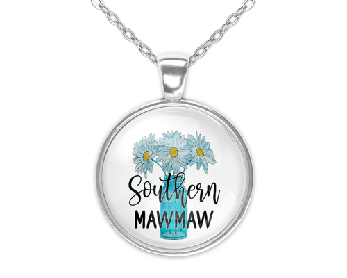 Southern Mawmaw Silver Glass Pendant 