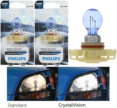 Philips Crystal Vision Platinum PS24W 5202 24W Two Bulbs Fog Light Replacement