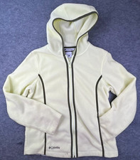 Columbia Full Zip Sweater Womens Large Pockets Hoodie Fleece Logo Hiking Layer