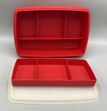 Vtg Stow-N-Go Tupperware Tuppercraft Sewing/ Tackle Box 767 769 RED Great Shape