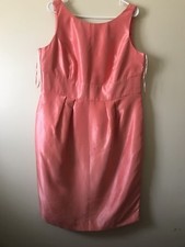 Cb Rsvp Coral Orange Sleeveless Dress Pockets Size 14