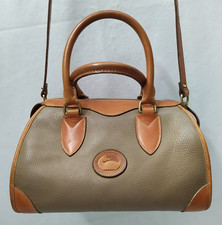 Dooney & Bourke Taupe Tan Pebbled Leather Doctor Satchel Bag - VTG Made in USA