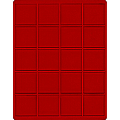 LINDNER 2121E Velour Inserts Displays Light Red 20x Square Compartments 51mm