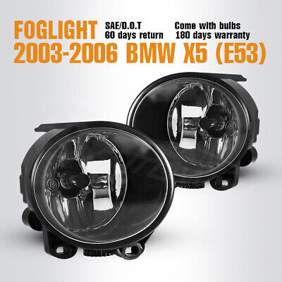 Clear Lens Fog Driving Light Lamp Pair Set of 2 for BMW X5 E53 New 